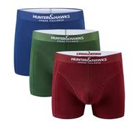 Hunter&Hawks Men's 3 Pack Organic Cotton Boxer Shorts, S-6XL, Mens Stretch Boxers, Soft Waistband, Great Support, Breathable Trunks, Anti Chafing Underwear, Multi-Colour Pack