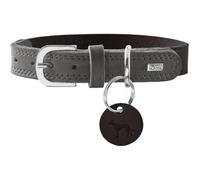 HUNTER Lemvig - Collar para Perro | Piel de vacuno, resistente y duradera, suave, cómoda, fabricada en Alemania, color: negro/gris piedra, talla 65