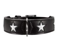Hunter Magic Star Collar de Cuero orgánico, Negro, 37