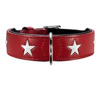 Hunter Magic Star Collar de Cuero orgánico, Rojo/Negro, 42