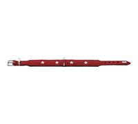 Hunter Magic Star Collar de Cuero orgánico, Rojo/Negro, 55