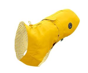 HUNTER Milford Chubasquero para Perro, Amarillo, Resistente al Agua y Viento, cinturón Abdominal Ajustable con Velcro, presillas elásticas para Ajuste Seguro, óptimo para arnés, Talla: 55 cm