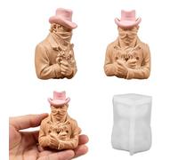 Hunter Molde de silicona con forma de cazador occidental, molde de silicona para hacer velas, jabón y figuras de yeso, decoraciones, cera de velas tradicional