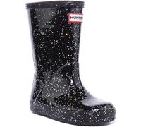 HUNTER Niños First Bebés/Niños Tirar En Purpurina Bota de Lluvia Negro Talla UK