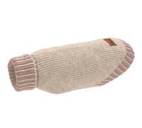 Hunter Odense - Jersey de punto para perro suave y elástico, cuello alto, aspecto de pareja con gorro, lavable, color crema y rosa, talla 30