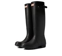 HUNTER Original Tall Backstrap Print Boot Black/White 7 M