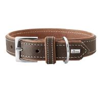 HUNTER Porto - Collar de Piel para Perro, sostenible, 40 (S), Color marrón Oscuro y marrón