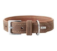 HUNTER Porto Hundehalsband, Leder, Premiumleder vegetabil, umweltfreundlich, nachhaltig, 55 (M), Tabak/Cognac