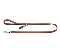 Hunter Portofino - Correa para Perros de Piel de Primera Calidad, Suave y Flexible, con Correa de Mano Acolchada, Hecha a Mano, Color coñac/Oliva, tamaño: 15/110