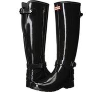 HUNTER Refined Back Adjustable Tall W/Ankle Strap Gloss Botas Mujeres Negro - 40/41 - Botas de Agua