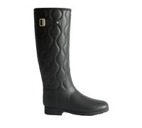 Hunter Refined Tall Damen-Wellington-Stiefel, gesteppt, kniehoch, schwarz, Größe 39 (EU), mittel