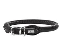 HUNTER Round and Soft Nickel-Plated Collar, 40/8, 33 x 37 cm, Small, Nappa Black