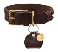 HUNTER Sansibar - Collar de Cuero sólido para Perro, Resistente, Trenzado, 45 (S-M) marrón Oscuro