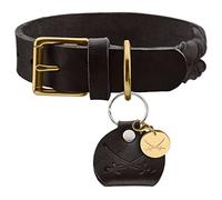 HUNTER Sansibar - Collar de Cuero sólido para Perro, Resistente, Trenzado, 60 (M-L), Color Negro