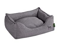 HUNTER Sofá para Perros Boston, acogedora Cama para Perros con cojín Reversible, diseño clásico, Suave sofá de Peluche Lavable, Antideslizante, Color Gris, Talla XL