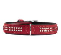 HUNTER Softie Deluxe Collar para Perro, Cuero sintético, estrás Brillante, tamaño 45 (S), Color Rojo
