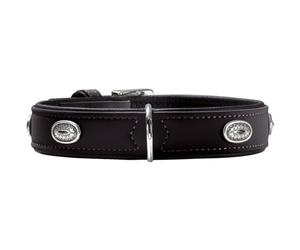 HUNTER Softie Stone - Collar de Perro de Piel sintética con Aplicaciones de fácil Cuidado (60 M - L) Color Negro