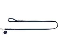 HUNTER Solid Education Correa de Piel Trenzada para Perro, Resistente, Suave, Correa de Mano, 1,1 x 110 cm, Azul Oscuro