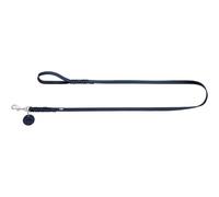 HUNTER Solid Education Correa de Piel Trenzada para Perro, Resistente, Suave, Correa de Mano, 1,1 x 150 cm, Azul Oscuro