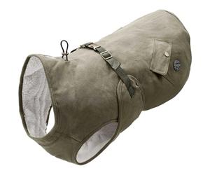 HUNTER UPPSALA TREND - Abrigo para perro para días fríos, resistente al agua y al viento, cálido, estilo parka, moderno, rústico y moderno, con forro de algodón, lavable, ajustable, color caqui, talla