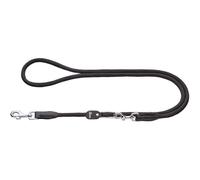 HUNTER Vario-Correa para Perros Freestyle, Color: Negro, Longitud Ajustable sin Niveles, Resistente y Antideslizante, Resistente a la Intemperie y fácil de Limpiar, día a día y el