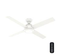 Hunter Ventilador de 132 cm/52 pulgadas Greta Fresh White Indoor Ceiling Fan with LED Light Kit and Handheld Remote, Summer/Winter Operation, Model 52641