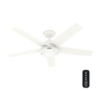 Hunter Ventilador de 132 cm / 52 pulgadas Marina Fresh White WeatherMax para interiores y exteriores con kit de luz LED y mando a distancia de mano, operación de verano/invierno, modelo 52921