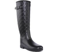 Hunter W Ref Tall Vert Ticle Quilt Wp - Botas al tobillo para mujer, Negro, 6