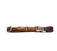 Hunter Wolmar ALU-Strong - Collar para Perro | Hecho de BioThane® y piel, cierre ligero de aluminio resistente, fácil de cuidar y duradero, color: marrón chocolate/coñac