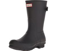 Hunter Women's Original Back Adjustable Short Rain Boot, Black, 38 EU