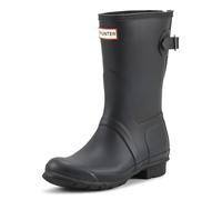 Hunter Women's Original Back Adjustable Short Rain Boot, Black, 38 EU