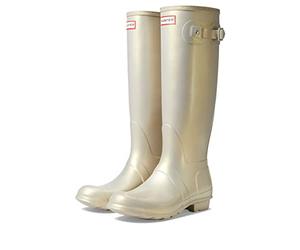 HUNTER Womens Original Tall Classic Wellies Boots Gold
