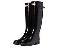 Hunter Womens Refined Tall Gloss, Botas a la Altura de Rodilla Mujer, Schwarz, 38 EU