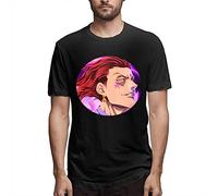 Hunter X Hunter Hisoka Men's Comfortable Short Sleeve Tshirts Camisetas y topss Crew Neck Fashion T-Tshirts Camisetas y Tops Summer Black (Large)