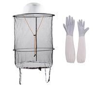HunterBee Gorro De Apicultor, Gorro De Mosquitera, Gorro De Apicultor, Gorro+guantes Protectores Perfectos Para Apicultores Principiantes Con Mangas Largas Ventiladas