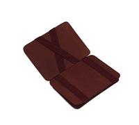 HUNTERSON Magic Wallet de Cuero Burdeos - para 6 Tarjetas- con Bolsillo para Monedas - Tarjetero de Tarjetas con Bloque RFID. Cartera para Hombres - Regalos Originales para Hombre
