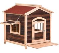 HUNTFF Caseta para perros de exterior, casetas de madera para gatos, caseta para animales domésticos, caseta pequeña y mediana, caseta ideal para perros de talla pequeña