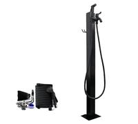 HUNTFF - Columna de agua de jardín independiente - Dispensador anticongelante para grifo exterior, fuente de fuego de montaje en tierra y grifo de riego para lavado de jardín