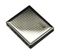 HUNTFF - Estuche para cigarrillos de acero inoxidable con diseño de rejilla tridimensional de metal plateado, caja de cigarrillos, soporte para cigarrillos para 3 cigarrillos