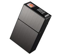 HUNTFF - Funda para cigarrillos con soporte para 20 encendedores estándar, recargables por USB.