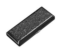 HUNTFF Pitillera de metal, caja portátil y rígida para cigarrillos para hombre y mujer, pitillera con clip de muelle de doble cara para 14 cigarrillos delgados o 10 cigarrillos regulares