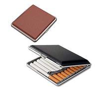 HUNTFF Pitillera Rui 2 cajas de 85 mm King Size en piel sintética y metal robusto con clip de resorte de doble cara y soporte abierto