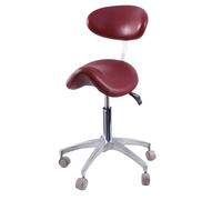 HUNTFF Silla de sillín, silla de sillín con soporte para la espalda, silla ergonómica para esteticista, silla hidráulica con ruedas ajustable para salón, tienda de tatuajes, spa, clini
