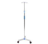 HUNTFF Soporte para infusión, portasueros con Ruedas, Soporte portátil para Bolsa intravenosa, Altura Ajustable, para Hospital y hogar con 2 Ganchos