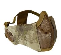 Hunting Explorer Máscara de Malla táctica de Media Cara para Caza y Explorador con Funda para Auriculares Airsoft CS Protector Inferior para Paintball BBS Shooting, AT