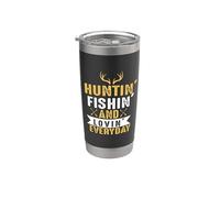 Hunting Fishing And Loving Everyday Hunter Life Adventure Vaso térmico de acero inoxidable de doble pared