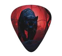 Hunting Panthers - Púas de guitarra impresas, 12 piezas en 3 grosores diferentes, adecuadas para guitarra acústica, guitarra eléctrica y músicos de banda