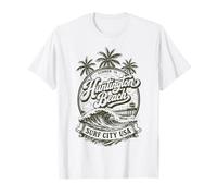 Huntington Beach Surf City Vintage Años 70 Diseño Oscuro Camiseta