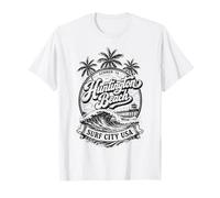 Huntington Beach Surf City Vintage Años 70 Diseño Oscuro Camiseta