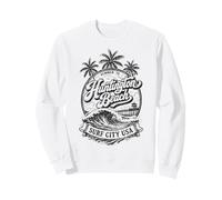 Huntington Beach Surf City Vintage Años 70 Diseño Oscuro Sudadera